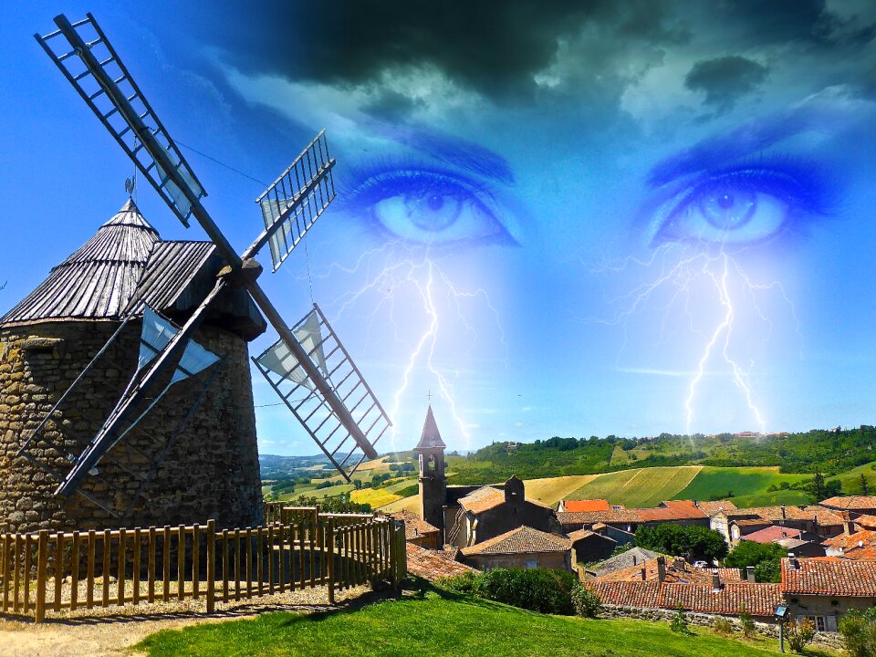Angry clouds windmill