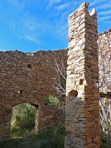 Ruin stone house pillar photo