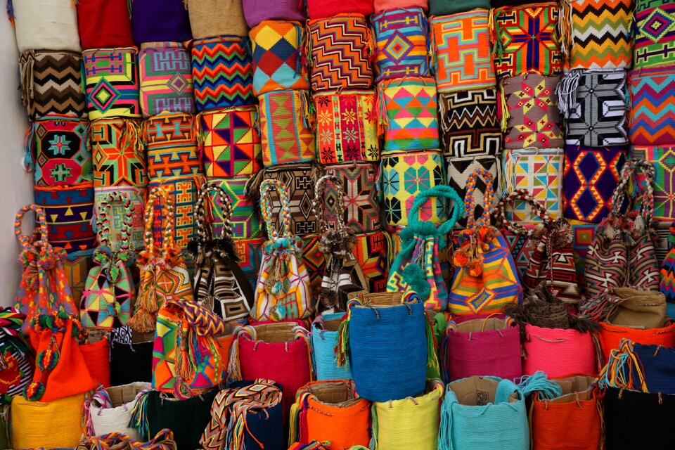 Colorful street market handmade