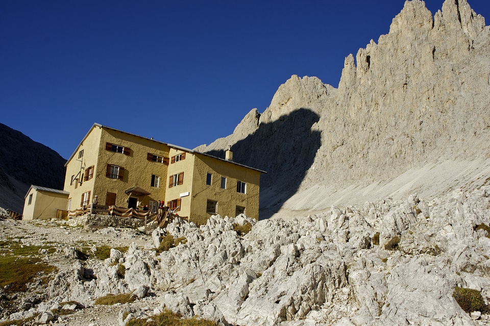 Rose garden dolomites mountains