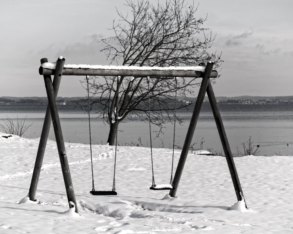 Wintry playground snowy