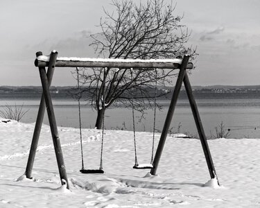 Wintry playground snowy