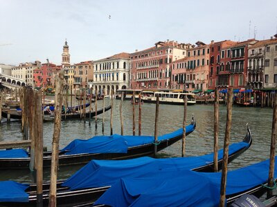 Channel italy gondolas photo