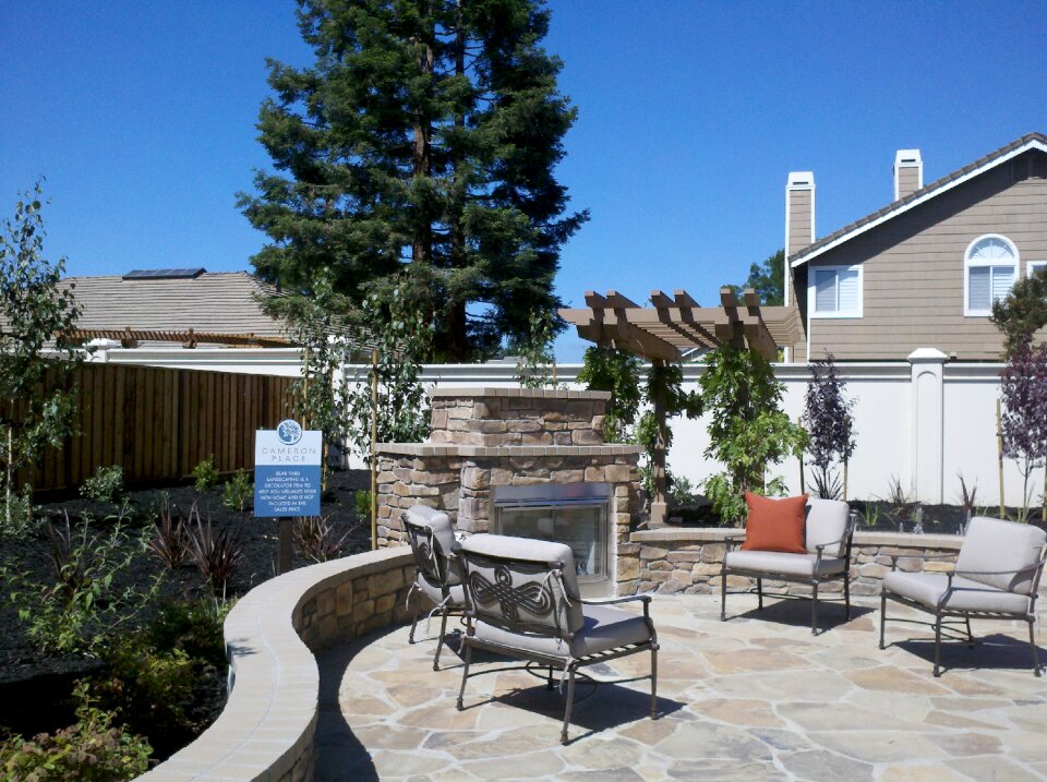 Design architecture outdoor fireplace