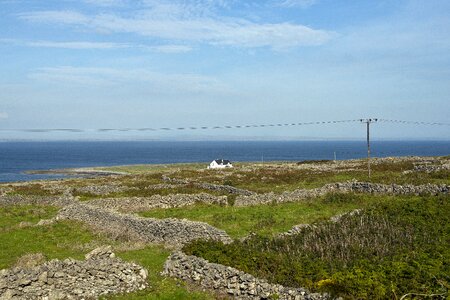 Aran islands beach stone wall photo