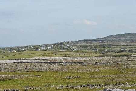Aran islands village mountain