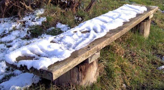 Bench snowy cold