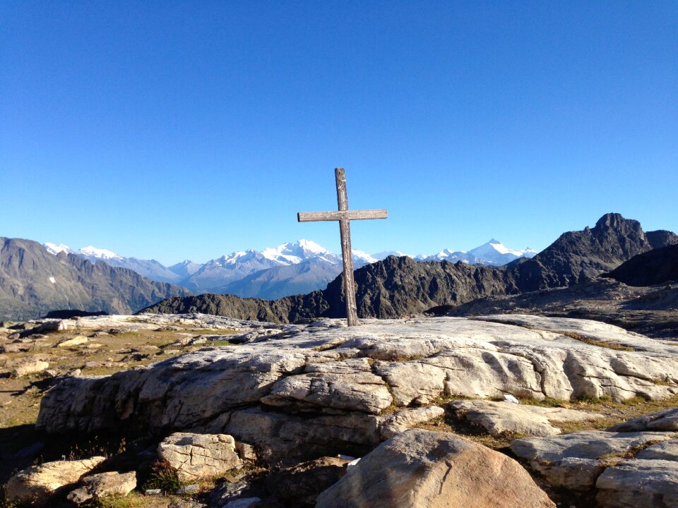 Mountain landscape switzerland cross