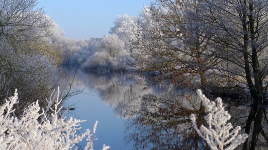 Winter river frost