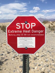 Death valley extreme heat warning photo