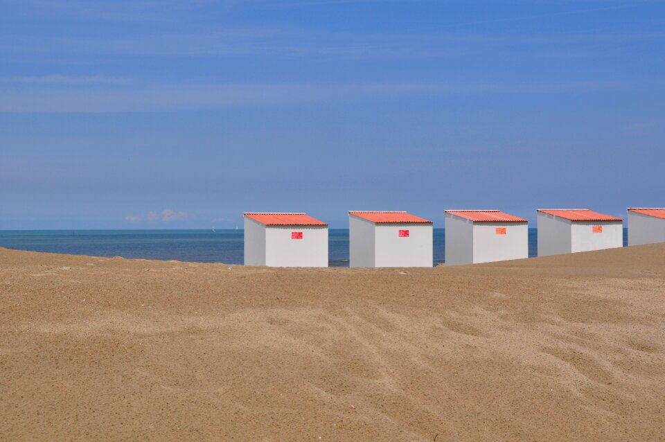 Nieuwpoort sandy beach blue sky
