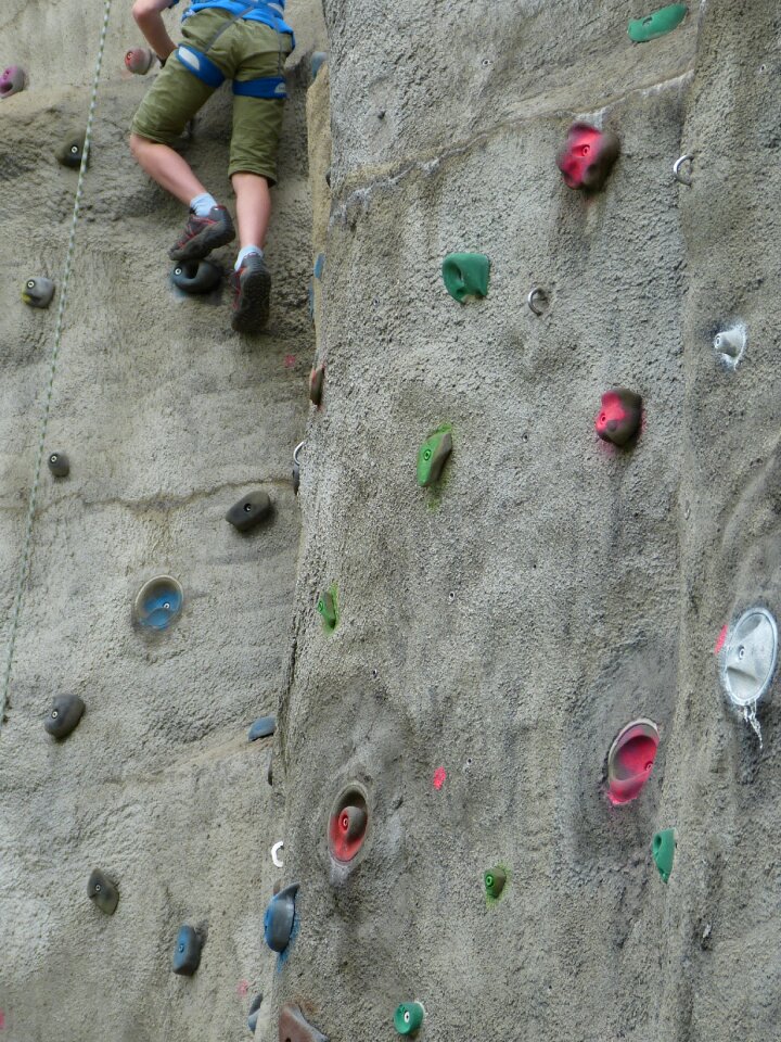 Climber sport climbing rock
