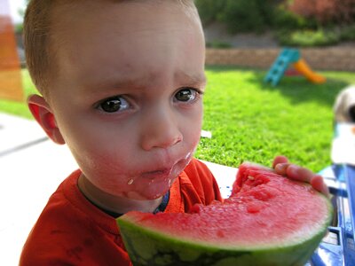 Fruit backyard boy