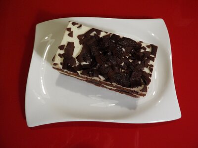 Black forest cake dessert chocolate chips photo