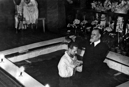 Baptism eryomina documentary black and white photo