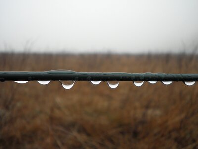 Close up drop of water metal
