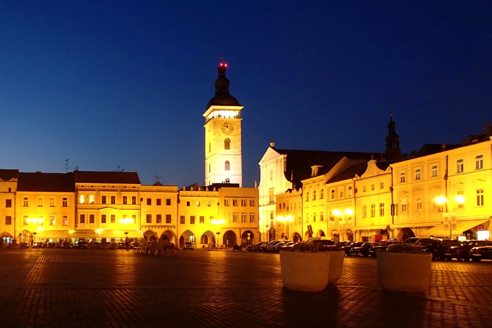 Czech budejovice black tower old building