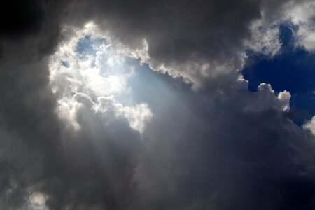 Blue radiating light photo