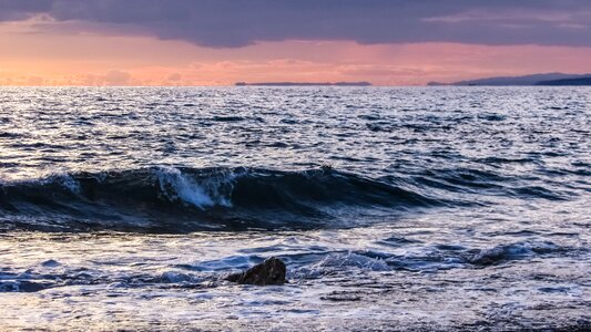 Waves sunset landscape
