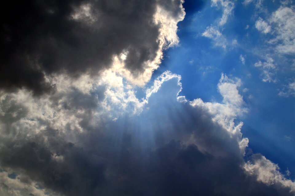 Blue radiating light