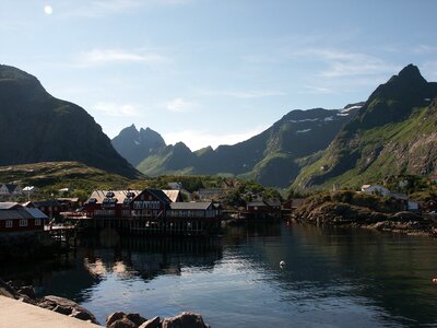 Sea village fjord photo