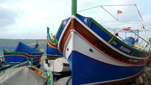 Malta wooden boat painted