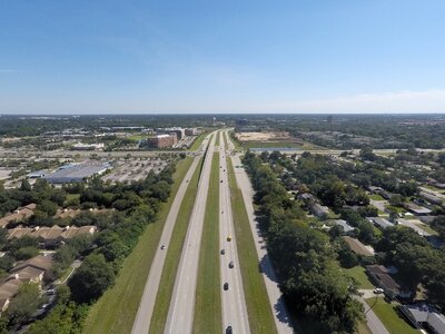 Road street aerial view