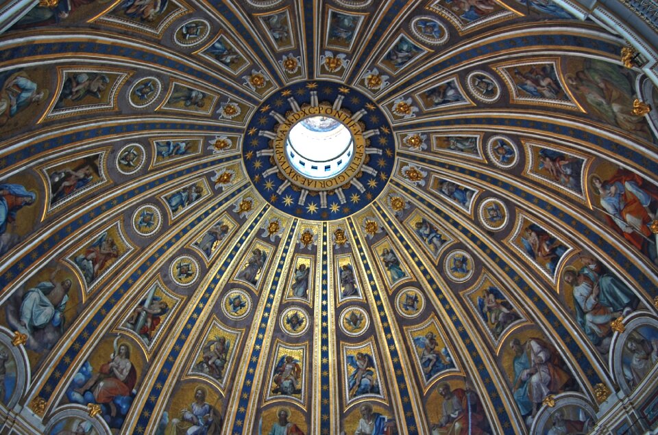 Rome st peter's basilica dome inside
