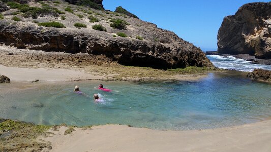 Swimming paradise sea