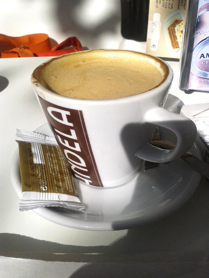 Breakfast coffee with milk cup