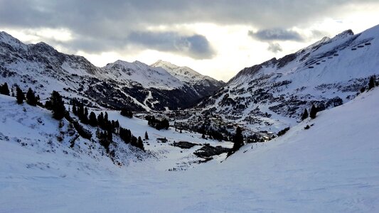 Skiing clouds landscape