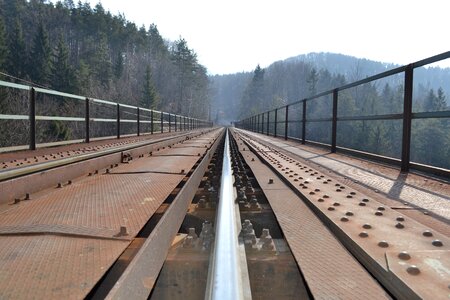 Track bridge train photo