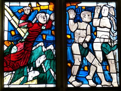 Stained glass church bible