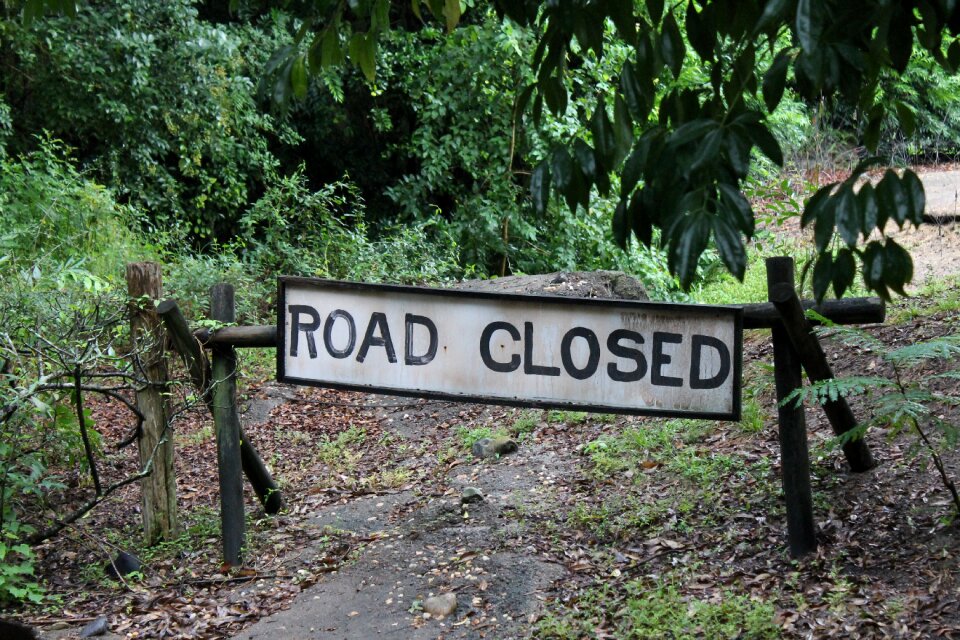 Roadblock green road