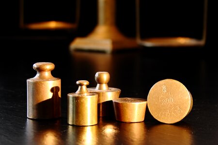 Brass balance still life photo