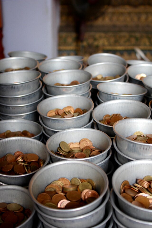 Coin-operated coins brown
