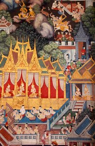 Thailand mural buddhism photo