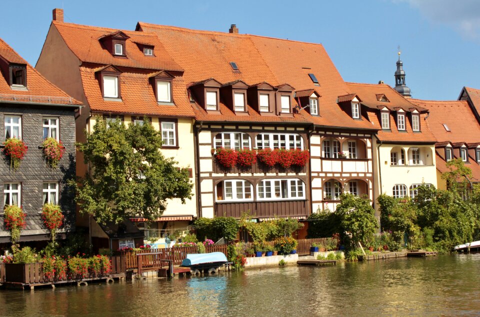 Bamberg river landscape on the water