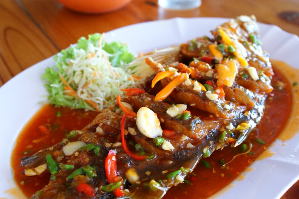 Sweet sauce thai fish in chili