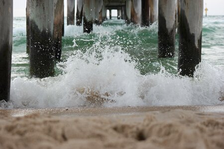 Waves beach pier photo