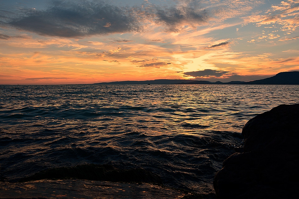 Lake balaton nightfall sunset