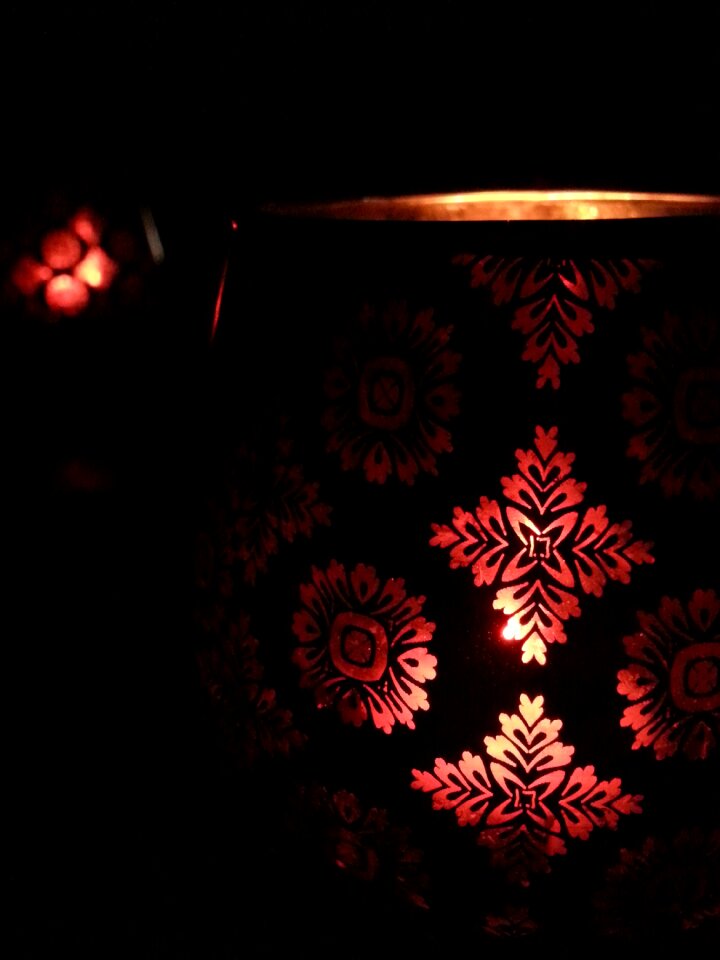 Reflections dark candlelight