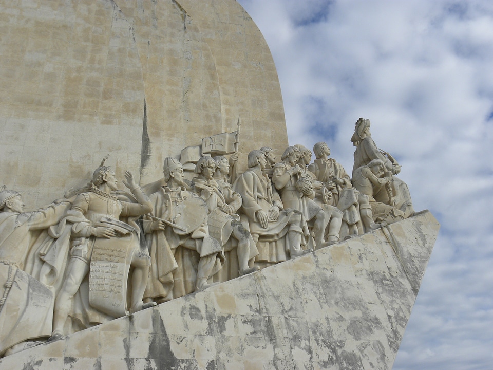 Clouds outside statues