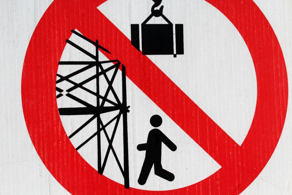 Safety scaffolding suspended loads