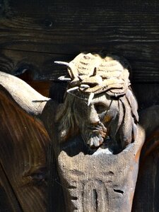 Carving wood jesus