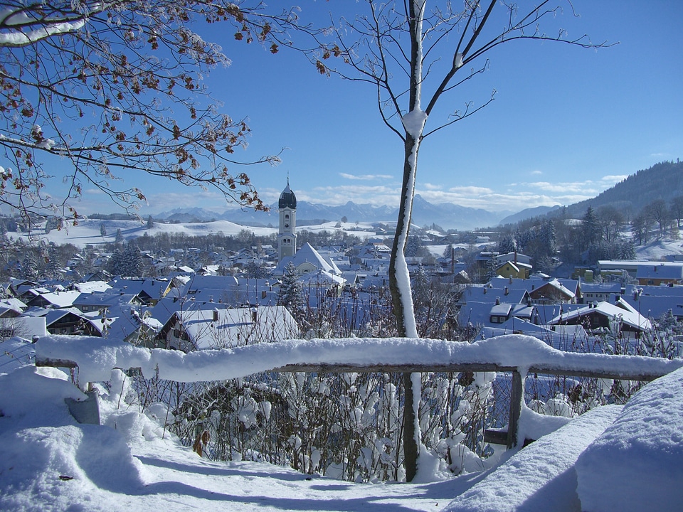 Winter mountain panorama winter blast