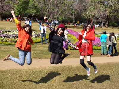 Fun mid-air frisking photo