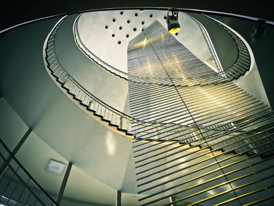 Spiral staircase interior design railing