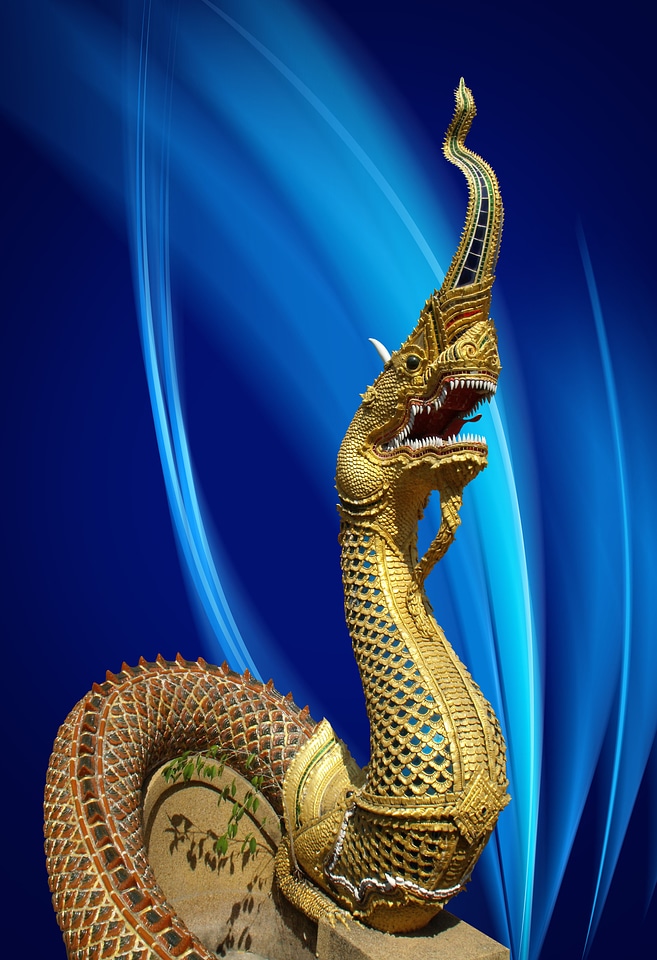 Gilded gold mythical creatures