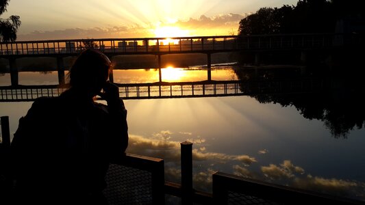 Sunset afternoon dam